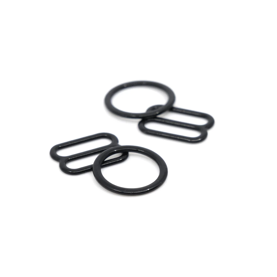 1/2" (12mm) Rings & Sliders, Set of 2 - Black