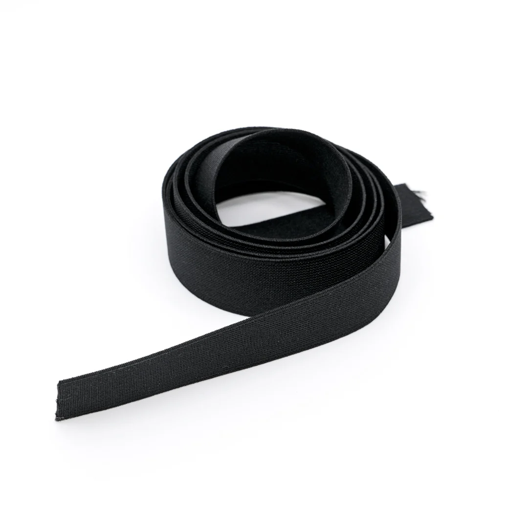 1" (25mm) Woven Elastic - Black - 1 meter