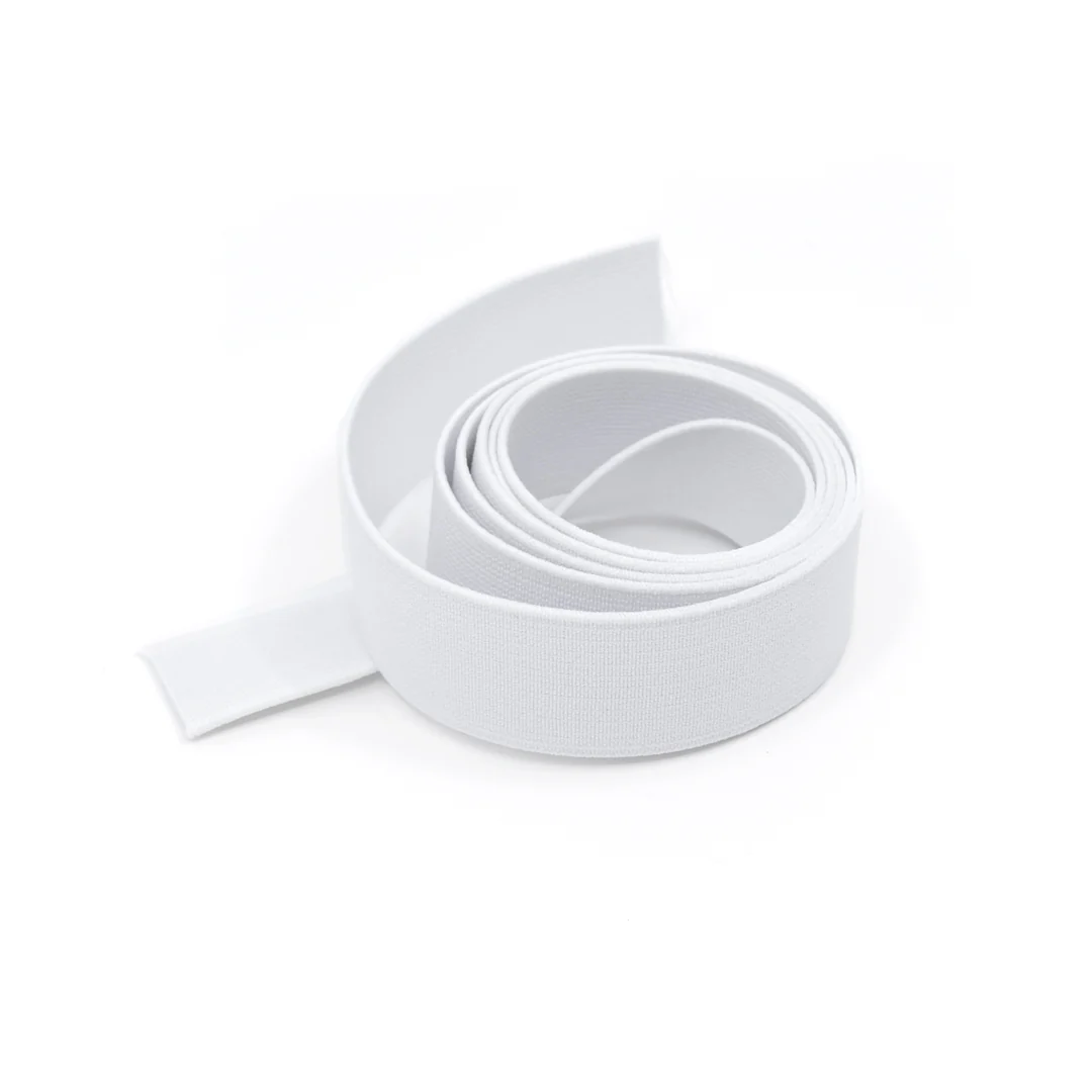 1" (25mm) Woven Elastic - White - 1 meter