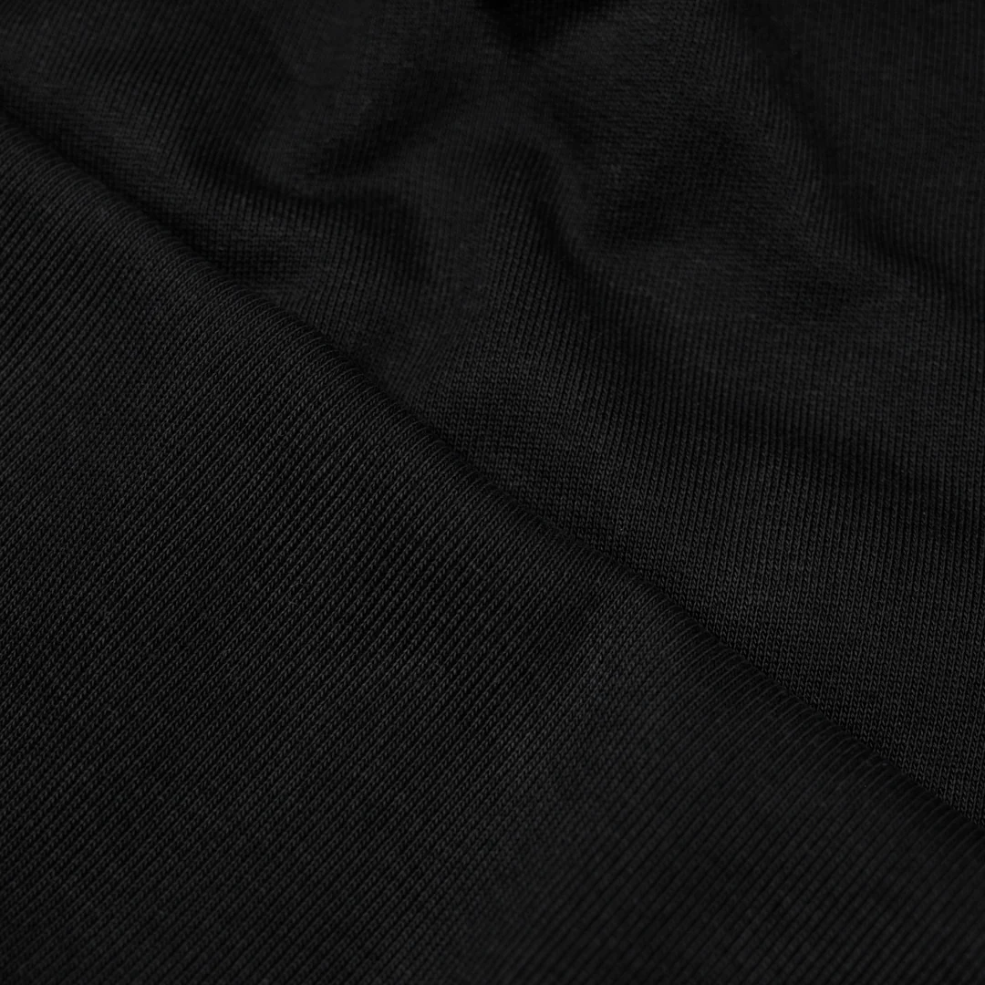100% Cotton Heavy Sweatshirt Ribbing - Black - Image 3