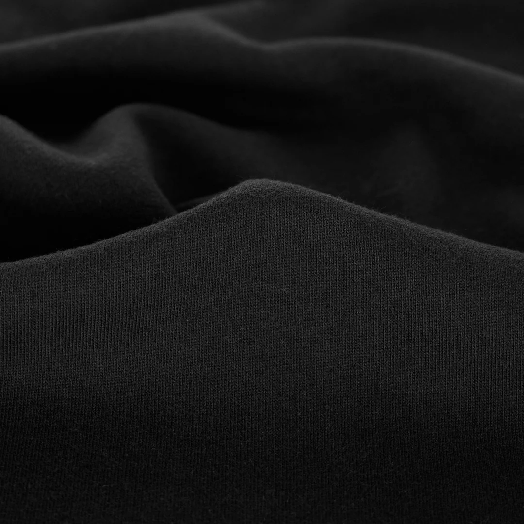 100% Organic Cotton Sweatshirt Fleece - Black - Image 2