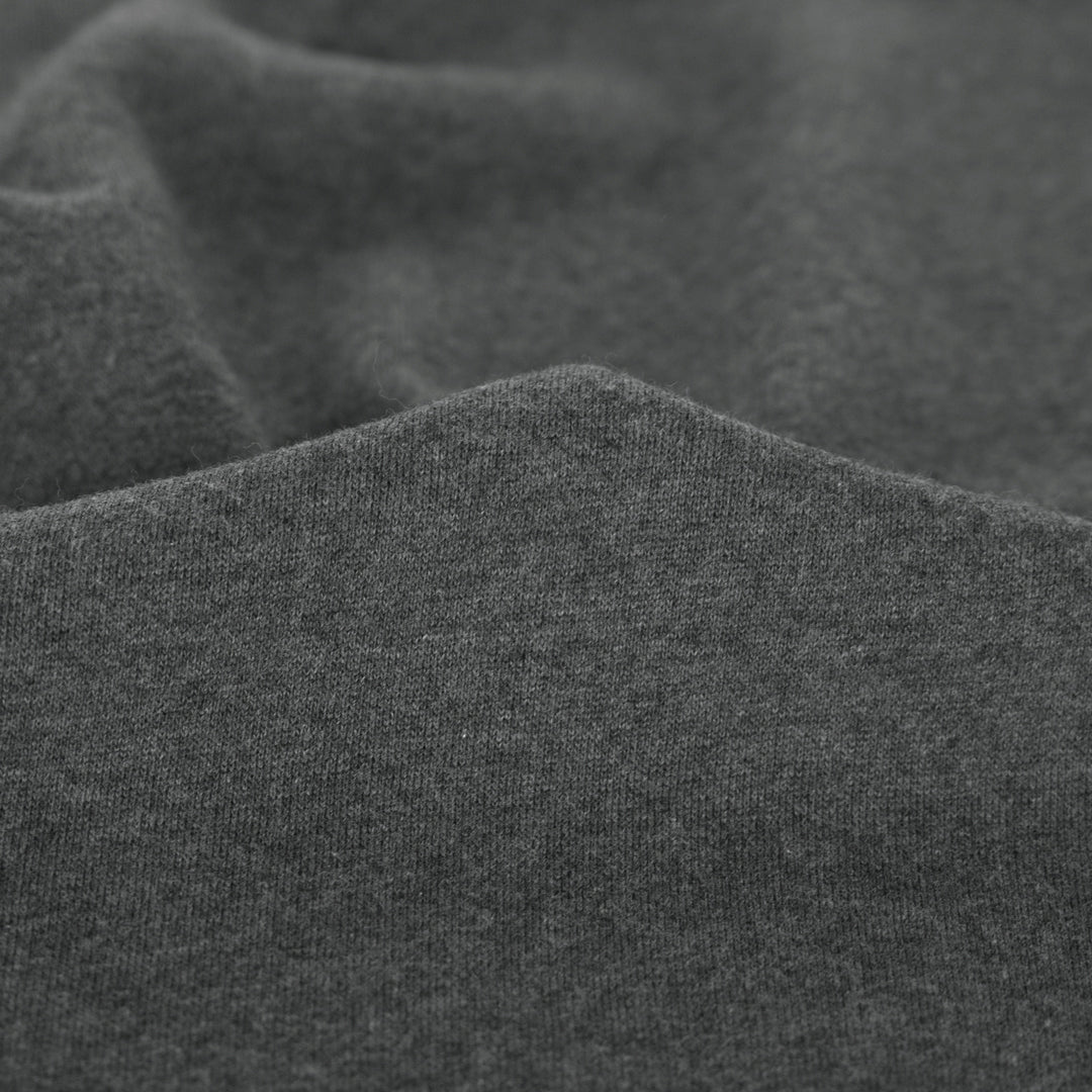 100% Organic Cotton Sweatshirt Fleece - Heather Charcoal - Image 2
