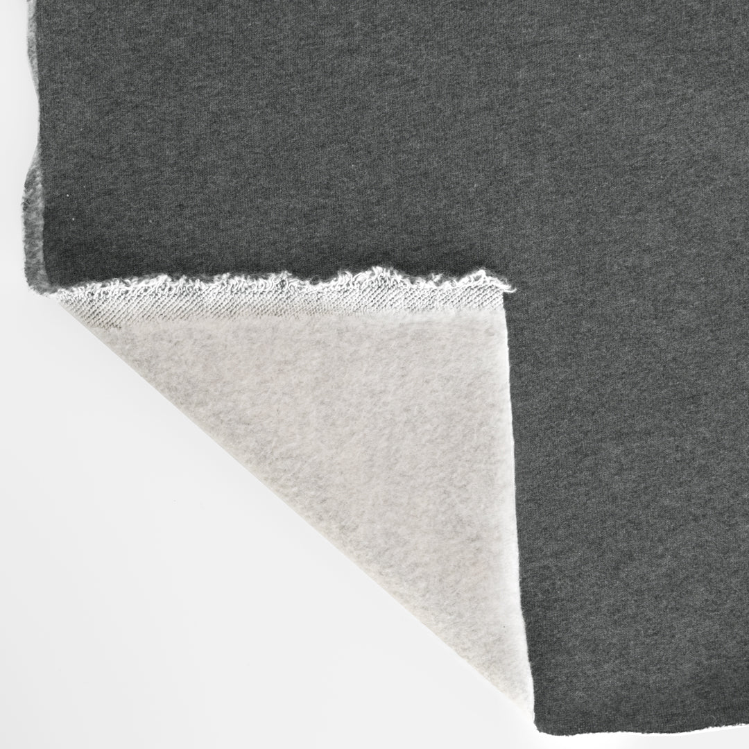 100% Organic Cotton Sweatshirt Fleece - Heather Charcoal - Image 4