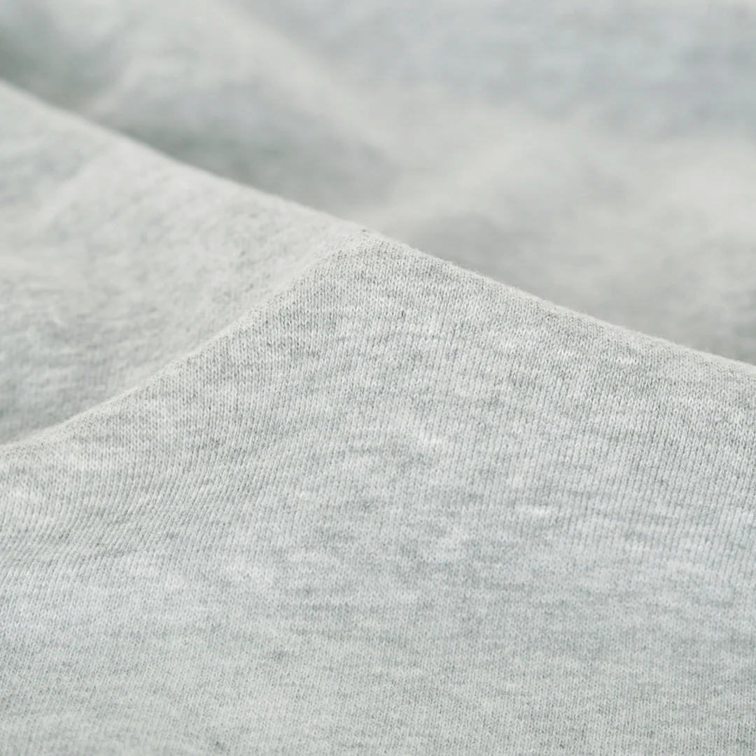 100% Organic Cotton Sweatshirt Fleece - Heather Grey - Image 2