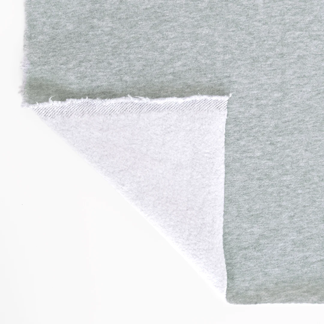 100% Organic Cotton Sweatshirt Fleece - Heather Grey - Image 4