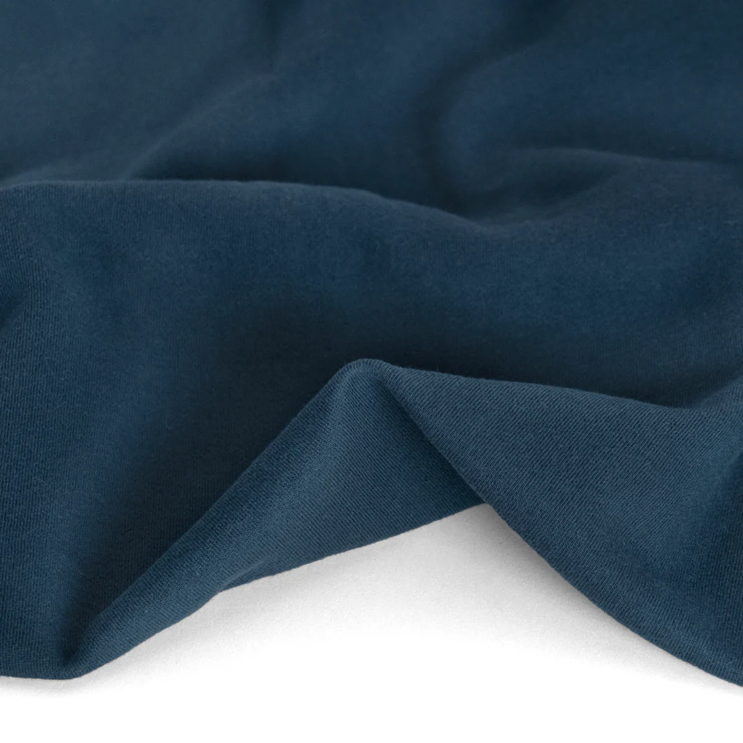 100% Organic Cotton Sweatshirt Fleece - Petrol - Image 3