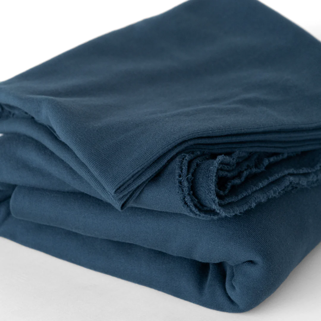 100% Organic Cotton Sweatshirt Fleece - Petrol - Image 5