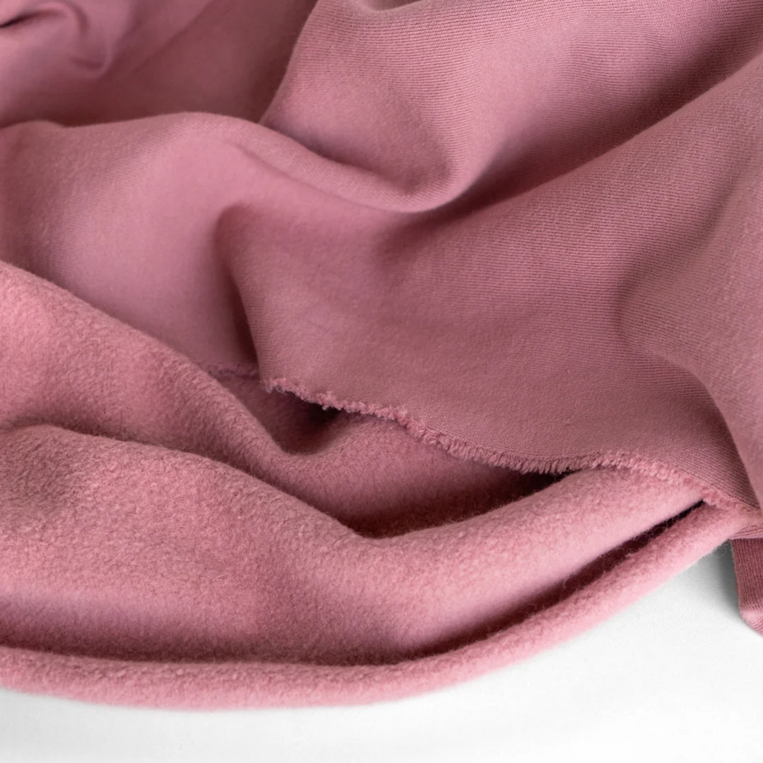 100% Organic Cotton Sweatshirt Fleece - Wild Rose - Image 2