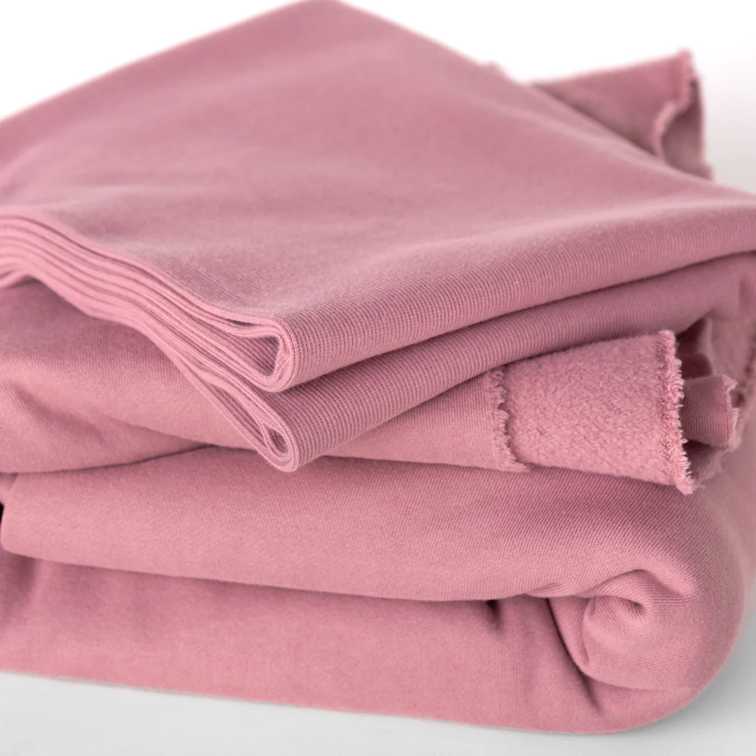 100% Organic Cotton Sweatshirt Fleece - Wild Rose - Image 5