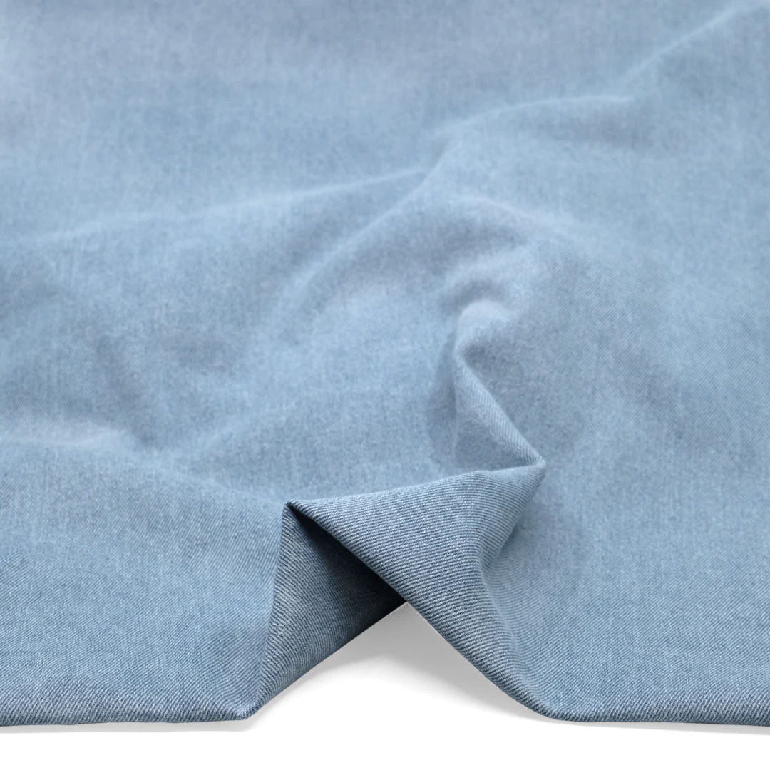 10oz Non-Stretch Laundered Denim - Bleach Wash - Image 2