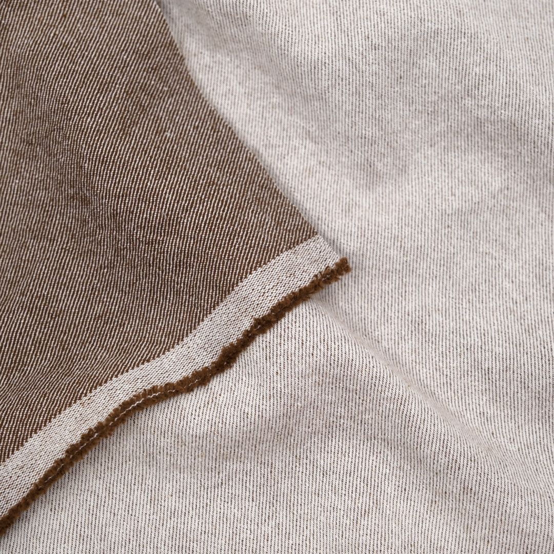 10oz Stonewashed Denim - Ivory/Brownie