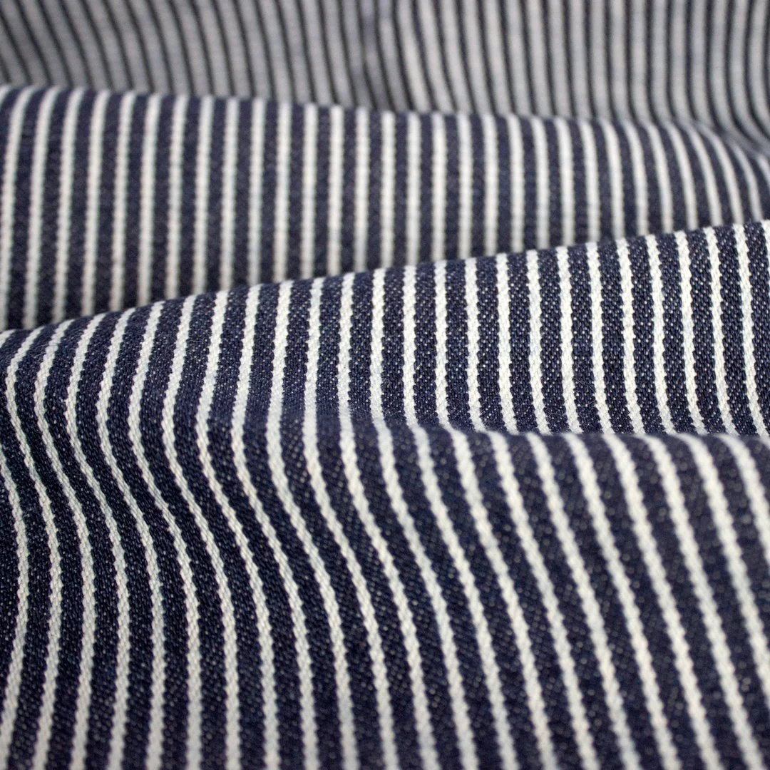 11oz Hickory Stripe Denim - Indigo/Natural - Image 3