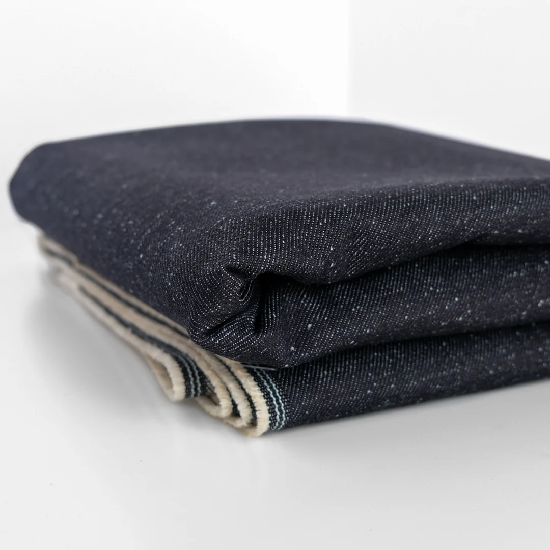 12oz Japanese Deadstock Non-Stretch Popcorn Denim - Dark Indigo