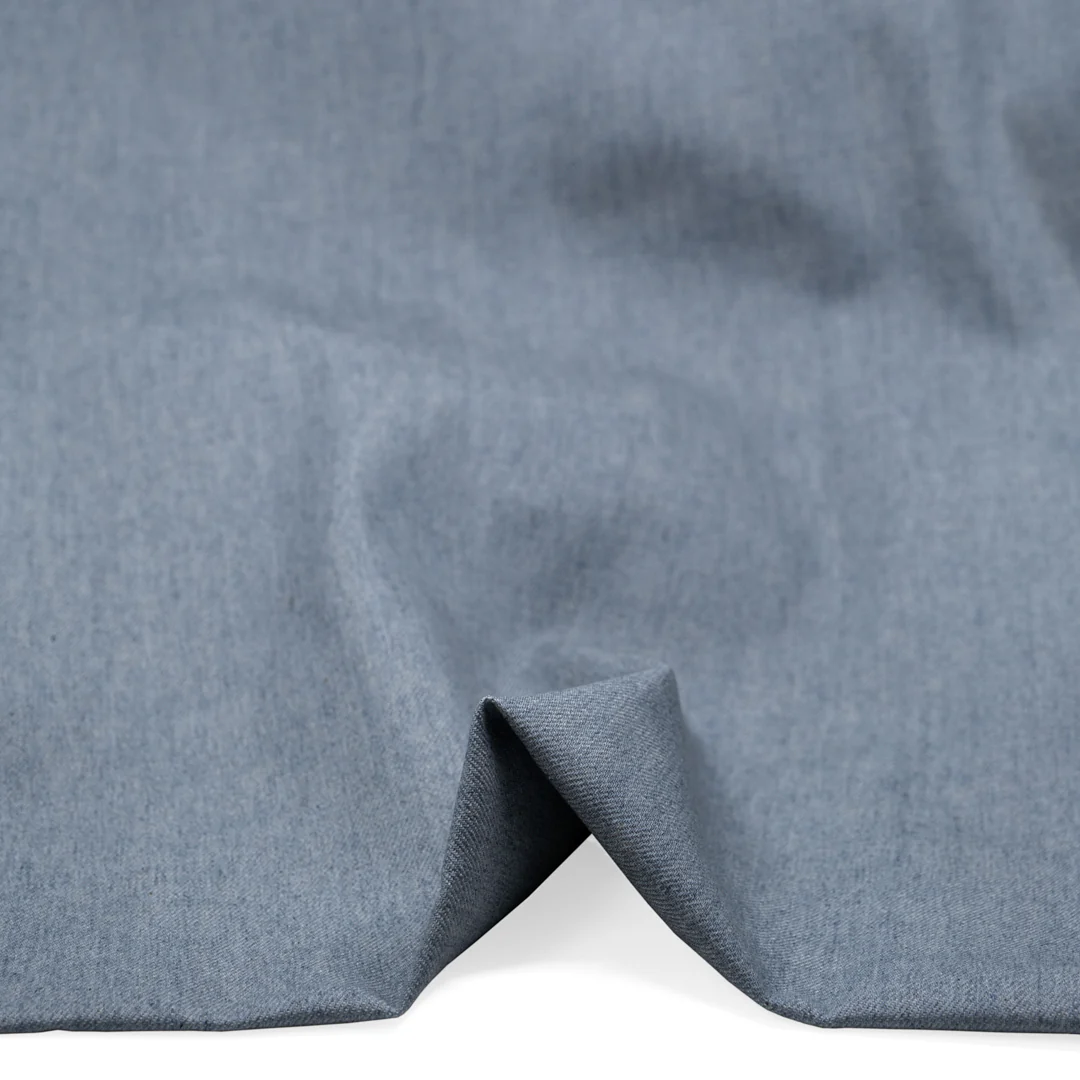 13oz Premium Non-Stretch Organic Cotton Denim - Light Indigo - Image 2