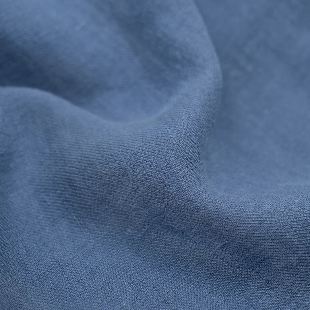 6.5oz Laundered Linen Twill - Blue Pool