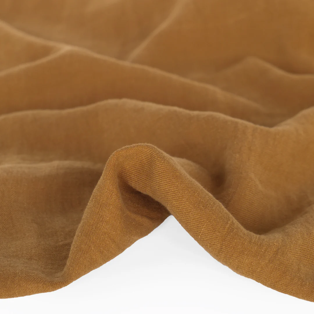 6.5oz Laundered Linen Twill - Caramel