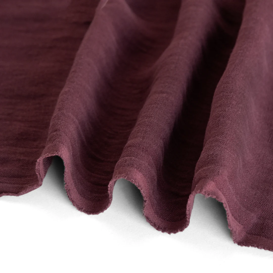 6.5oz Laundered Linen Twill - Merlot - Image 3