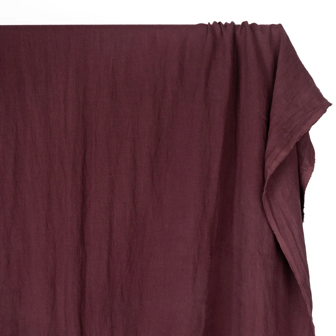 6.5oz Laundered Linen Twill - Merlot - Image 4