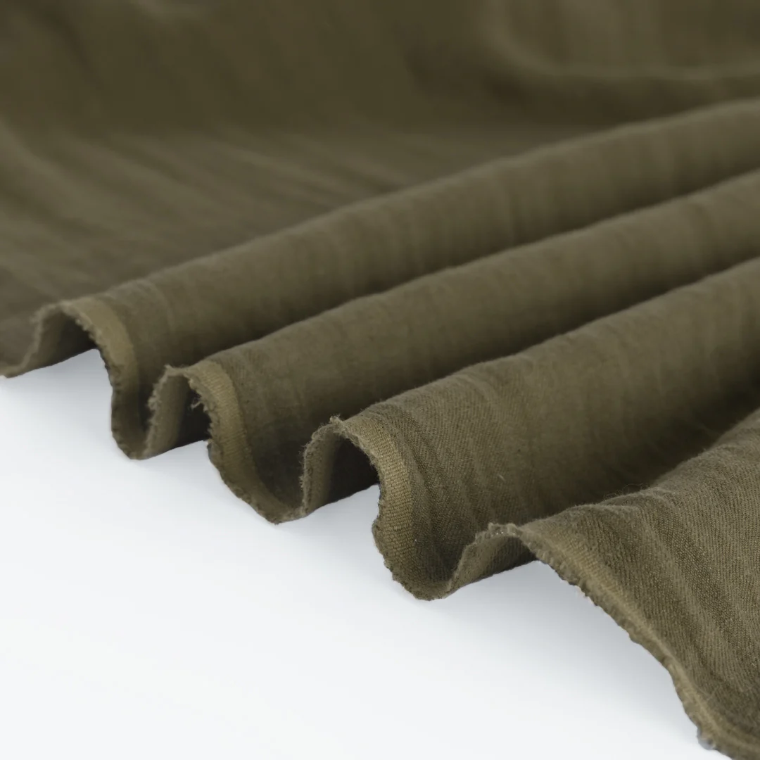 6.5oz Laundered Linen Twill - Olive Drab - Image 3