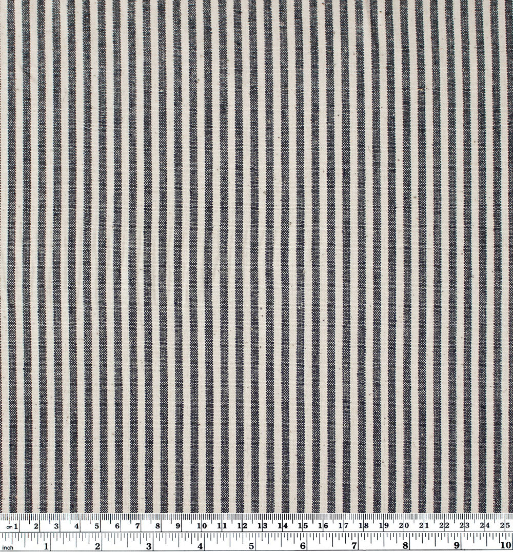 6oz Hemp & Organic Cotton Canvas Stripe - Black/Natural - Image 3
