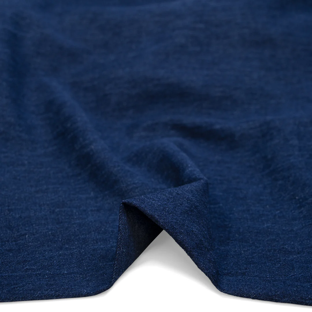 6oz Hemp & Organic Cotton Denim - Deep Indigo Blue - Image 2