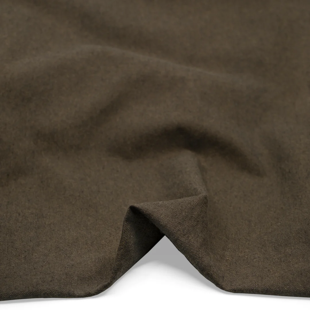 7.5oz Linen Cotton Chambray Denim - Bark - Image 2