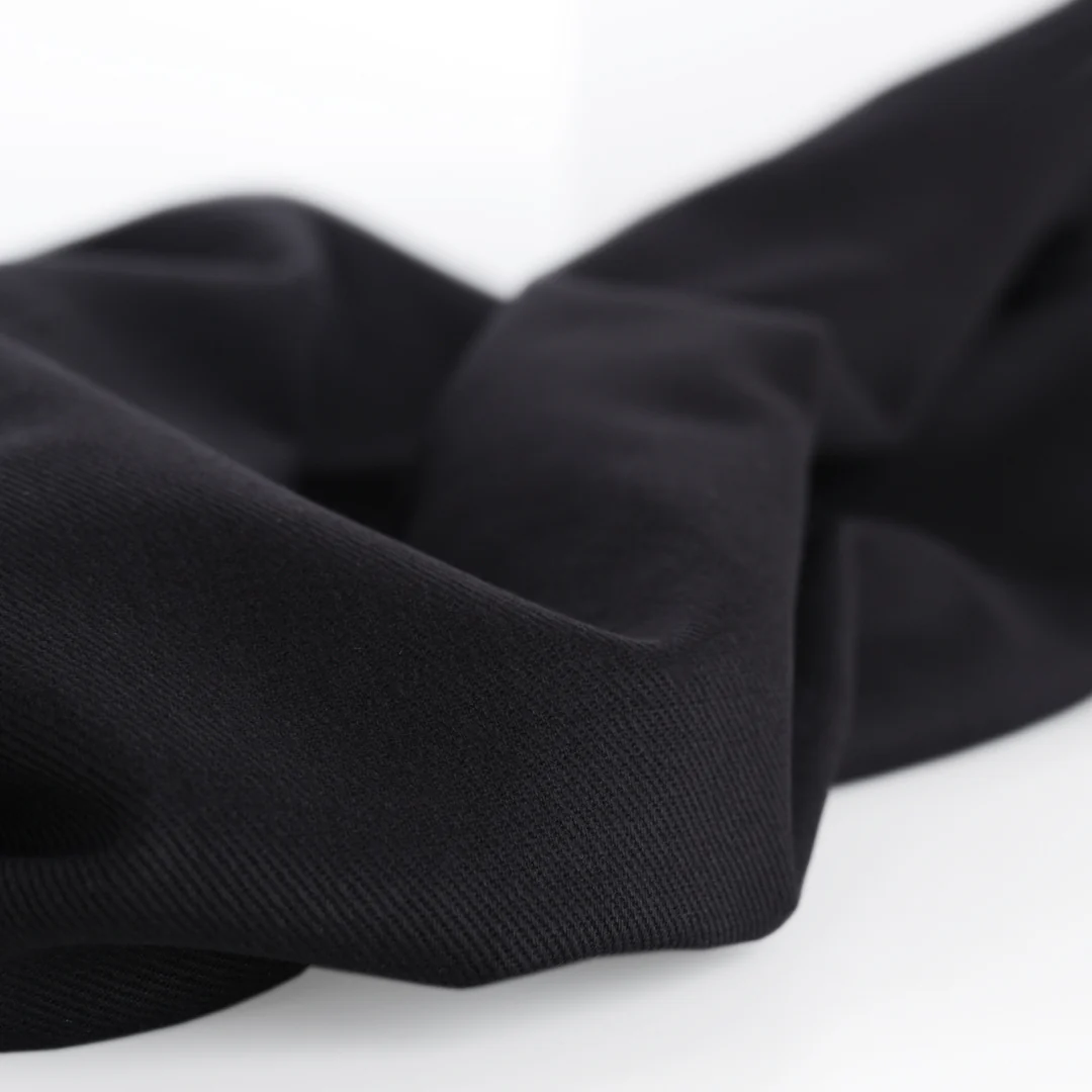 9oz Brushed Bull Denim - Black - Image 3