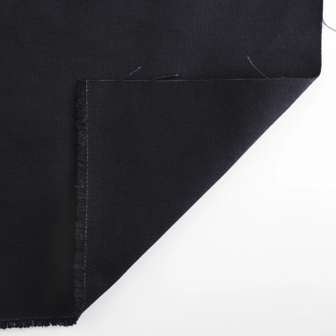 9oz Brushed Bull Denim - Black - Image 4