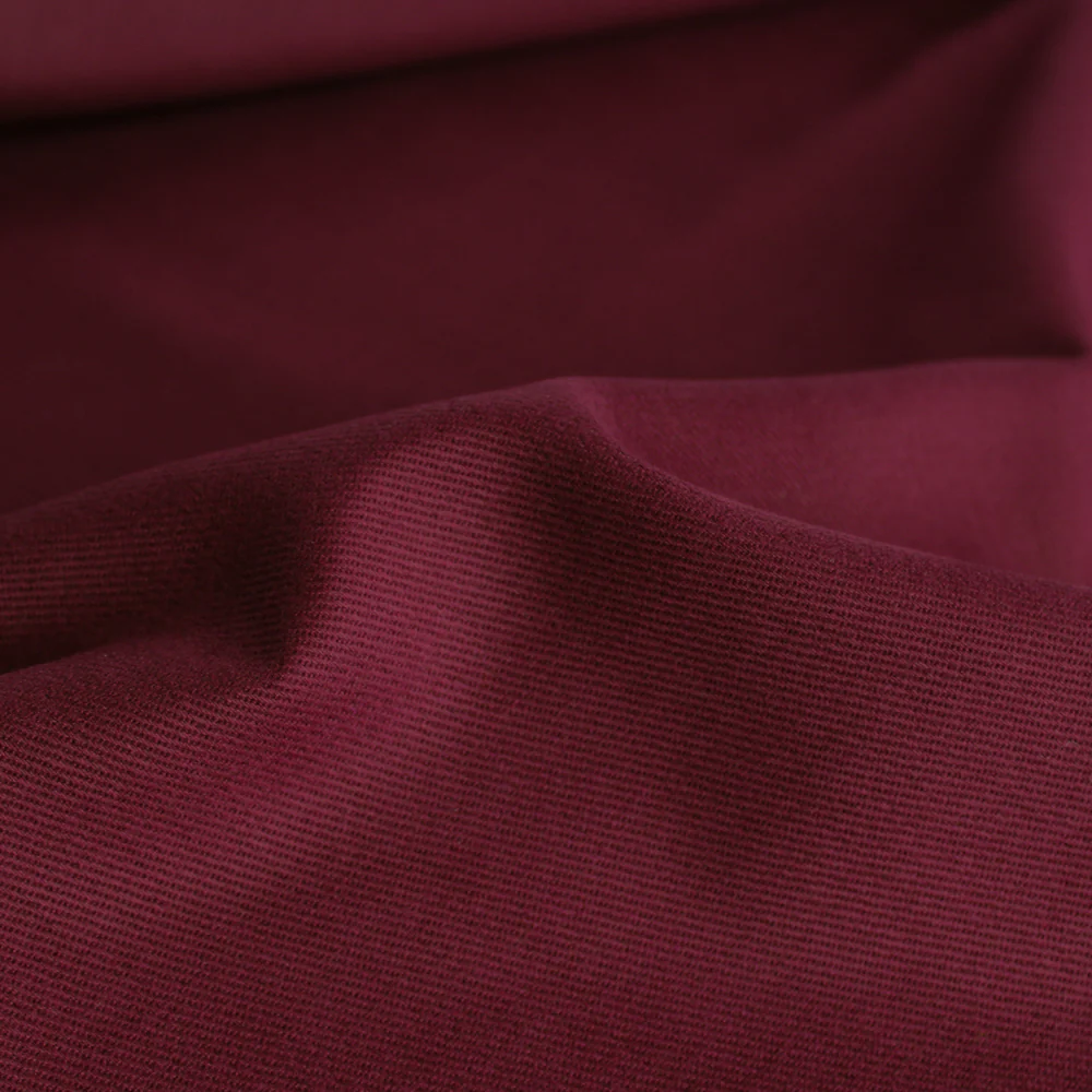 9oz Brushed Bull Denim - Burgundy