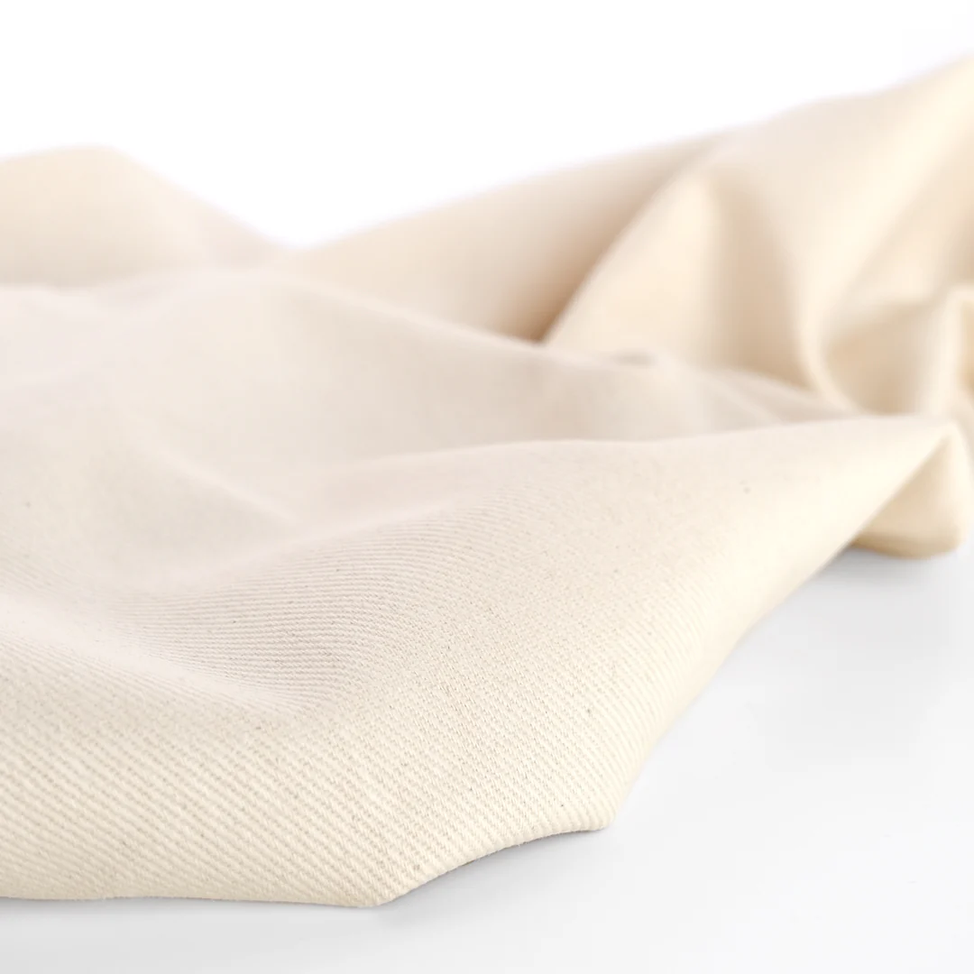 9oz Brushed Bull Denim - Natural - Image 4