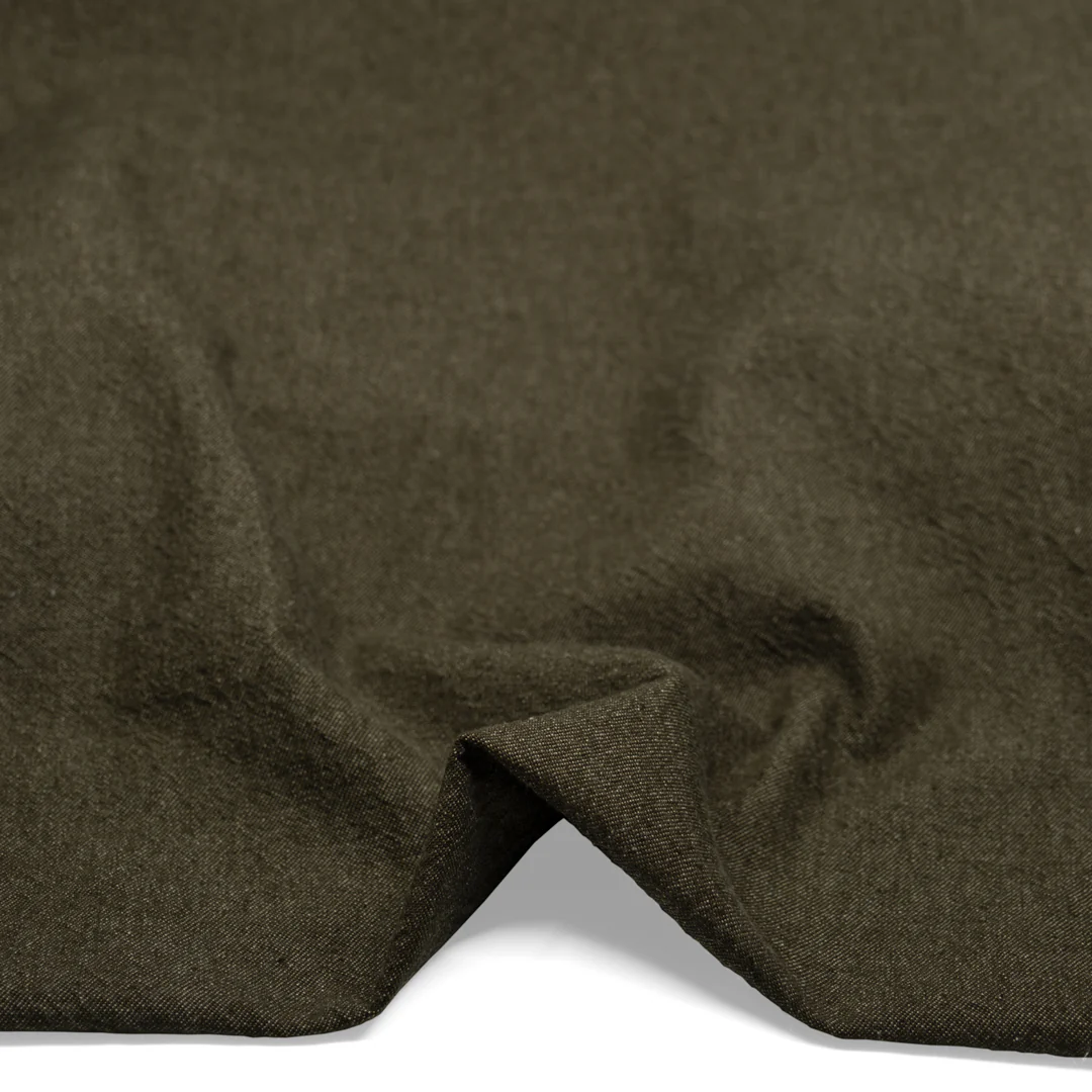 9oz Stonewashed Denim - Olive Drab - Image 3