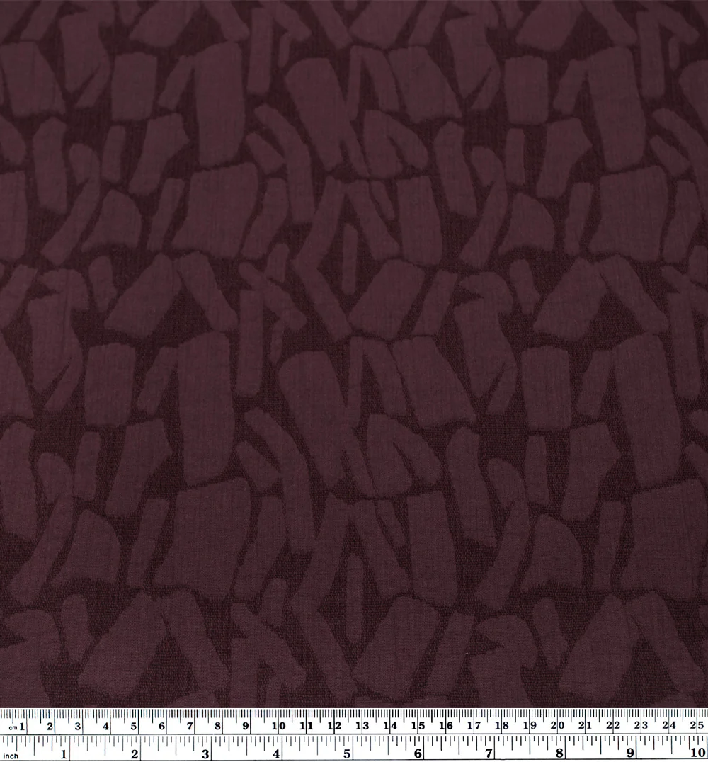 Abstract Textured Cotton Blend Jacquard - Boysenberry - Image 3