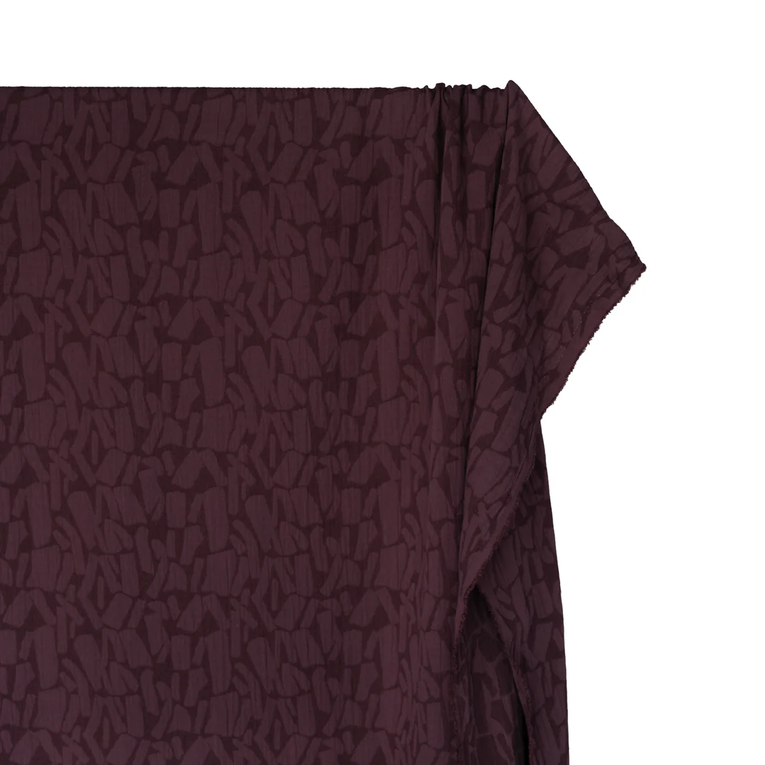 Abstract Textured Cotton Blend Jacquard - Boysenberry - Image 4