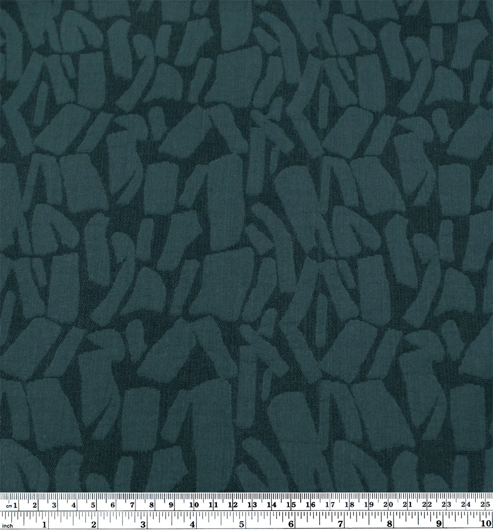 Abstract Textured Cotton Blend Jacquard - Petrol - Image 4
