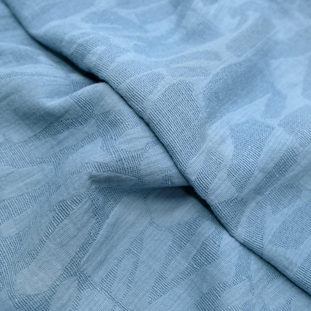 Abstract Textured Cotton Blend Jacquard - Pond