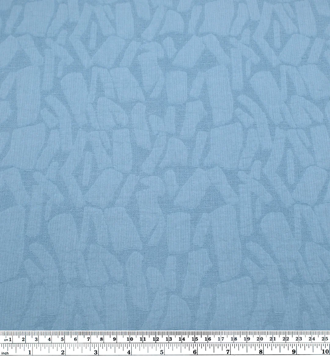 Abstract Textured Cotton Blend Jacquard - Pond - Image 4