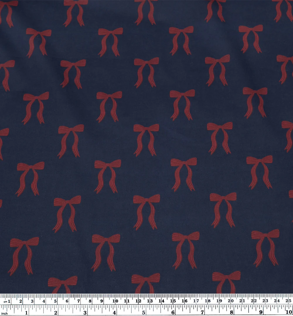 Adorn You Lightweight Cotton Lawn - Dark Denim/Cranberry - Image 5