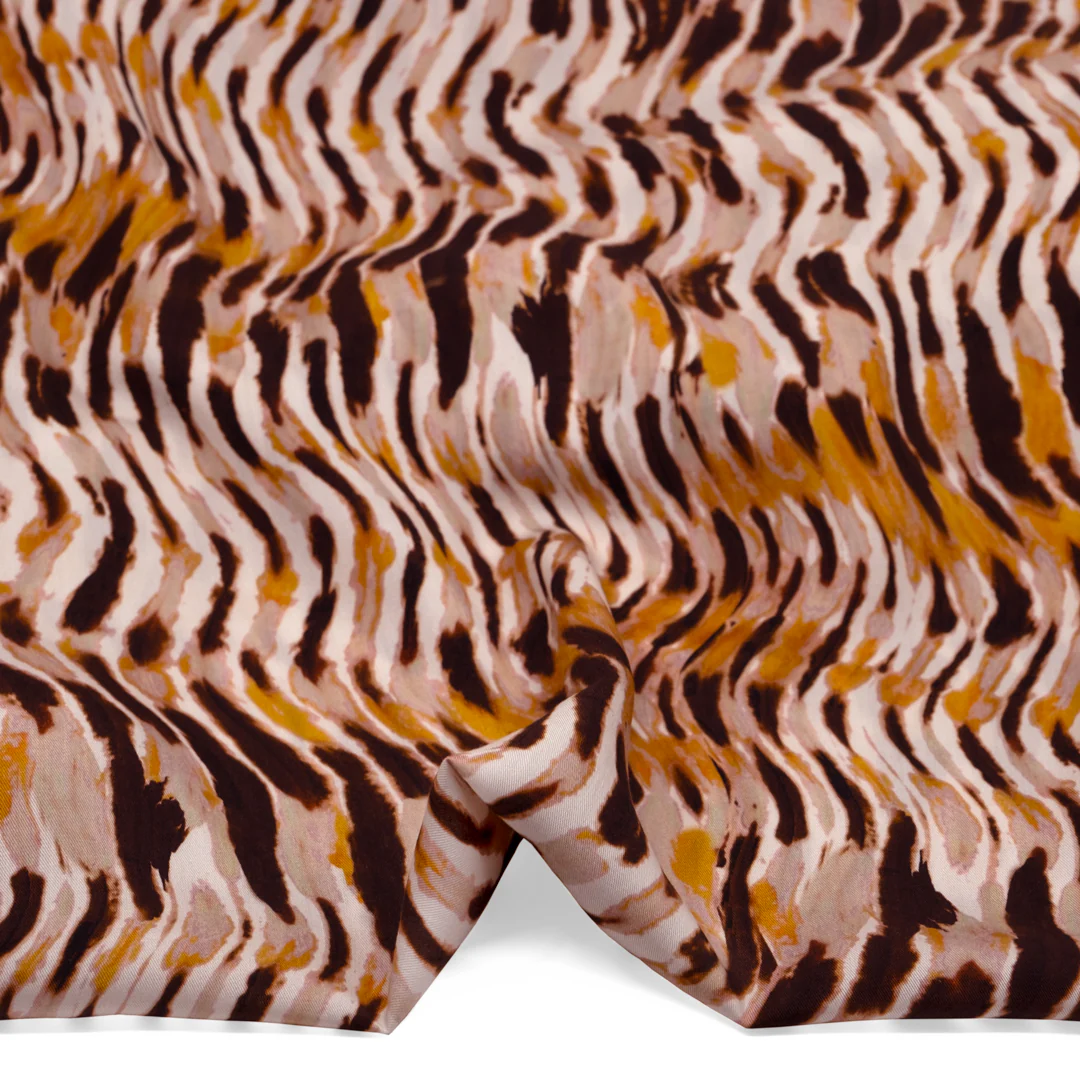 Agate Swirl TENCEL™ Lyocell Twill - Blush/Coffee Bean