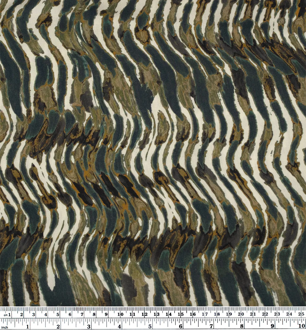 Agate Swirl TENCEL™ Lyocell Twill - Ivory/Midnight Spruce - Image 3