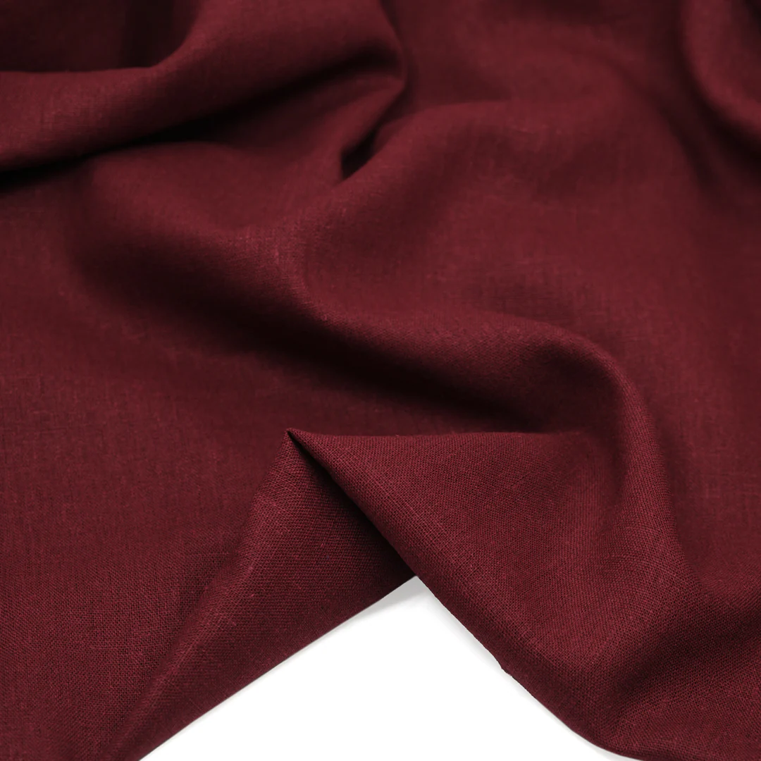 Airy Linen Viscose Blend - Cranberry - Image 2