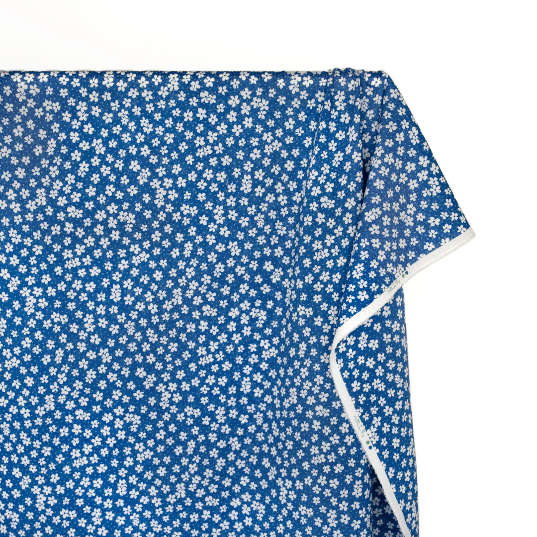 Backyard Bash Crinkle Cotton - Lapis/White - Image 3