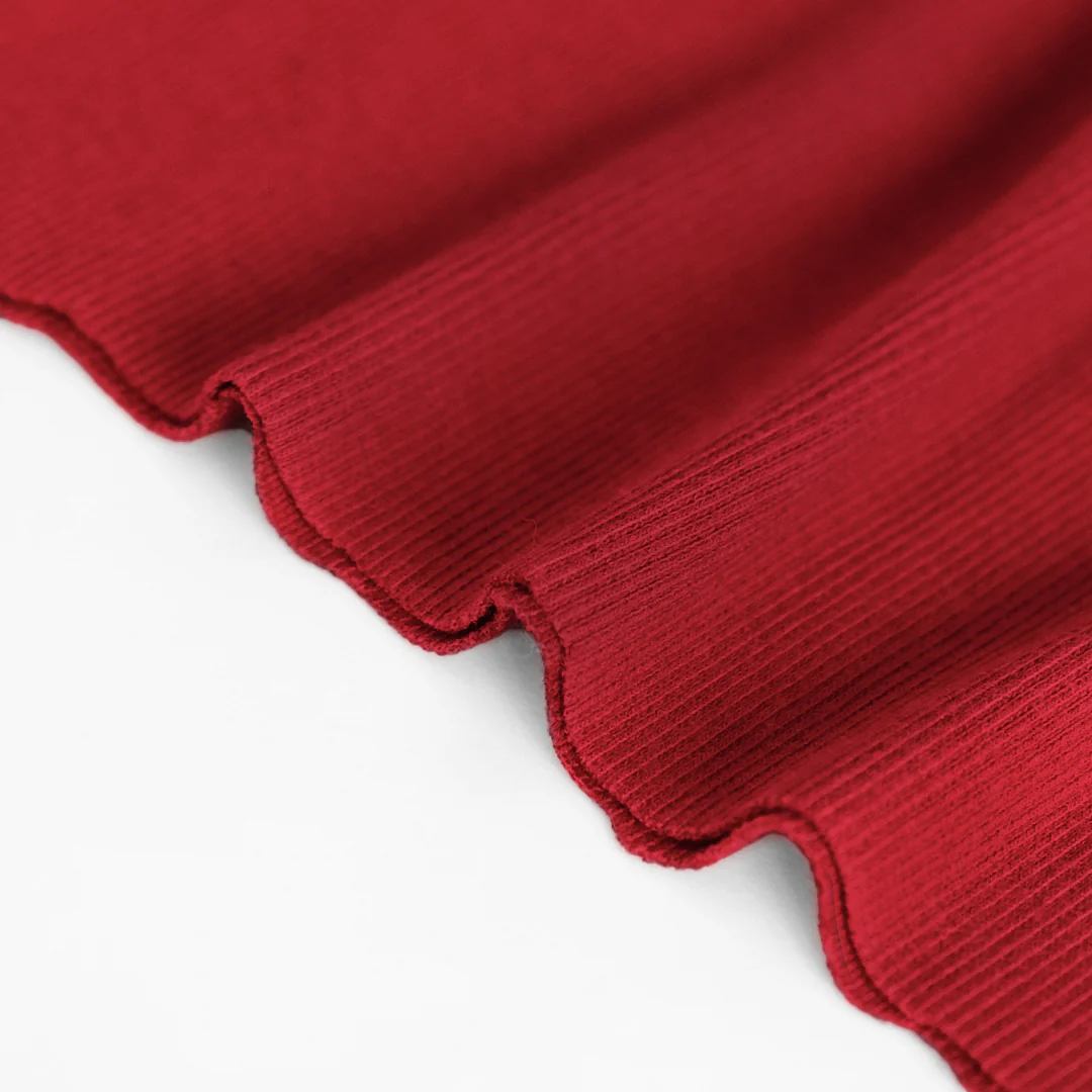 Bamboo & Cotton 2x2 Ribbing - Classic Red - Image 3