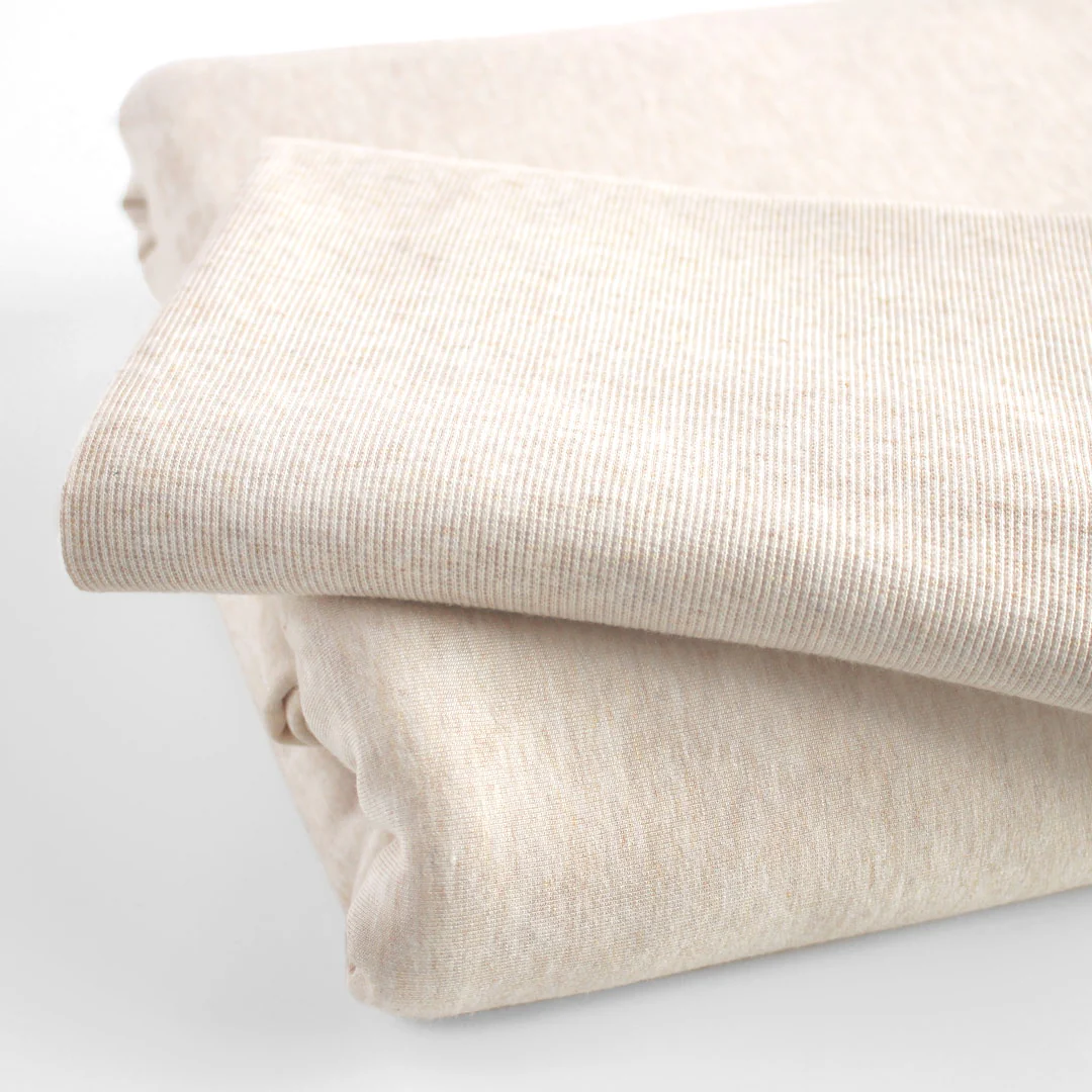 Bamboo & Cotton 2x2 Ribbing - Heather Almond - Image 2