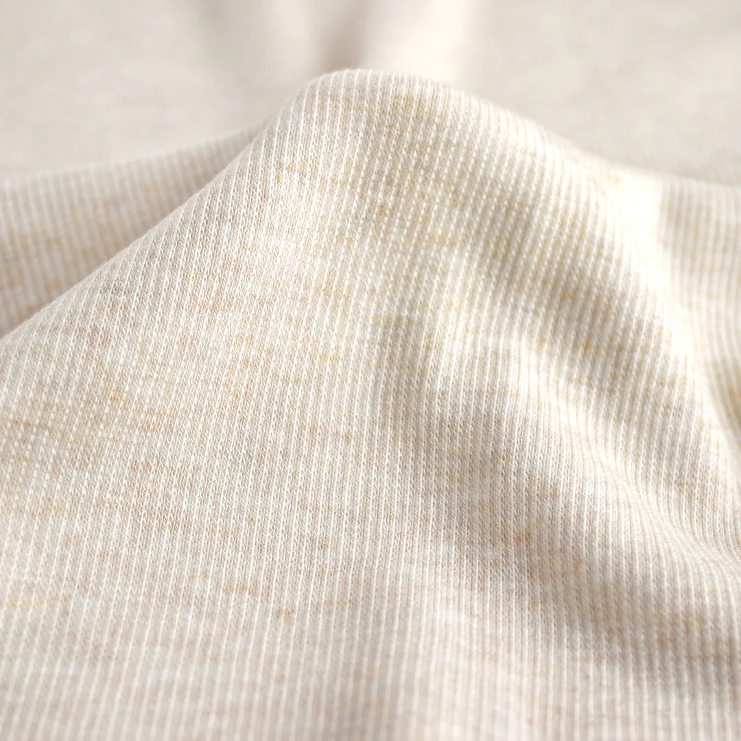 Bamboo & Cotton 2x2 Ribbing - Heather Almond - Image 3