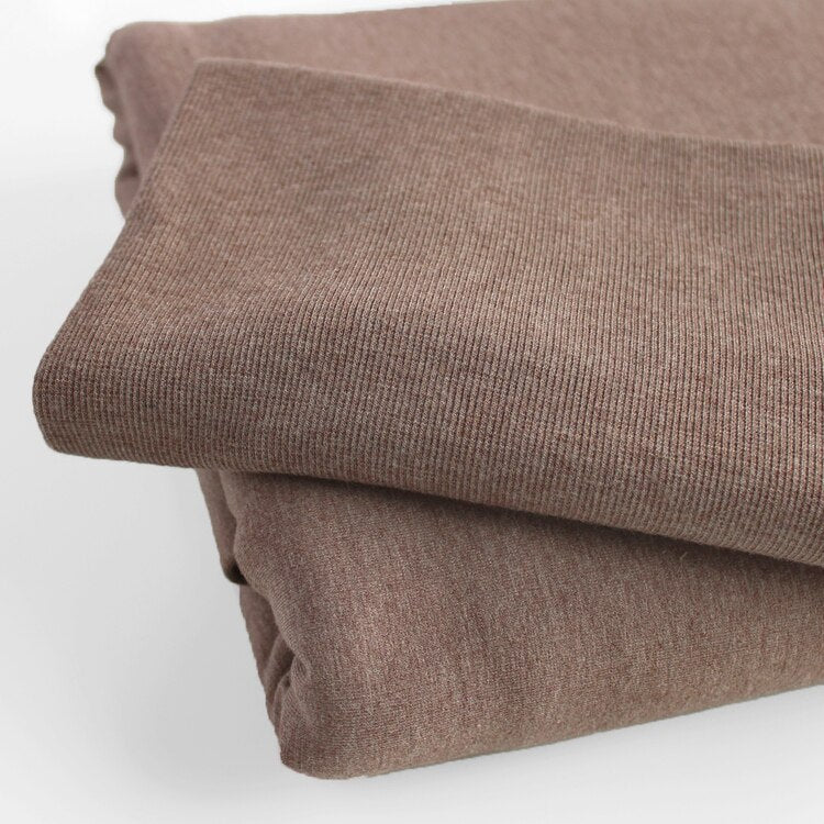 Bamboo & Cotton 2x2 Ribbing - Heather Mocha - Image 2