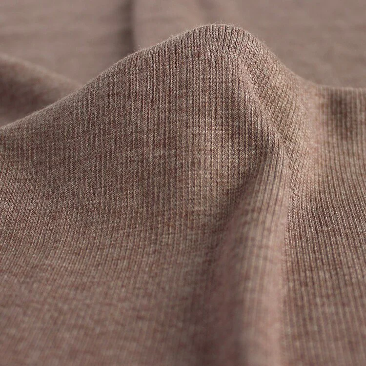 Bamboo & Cotton 2x2 Ribbing - Heather Mocha - Image 3