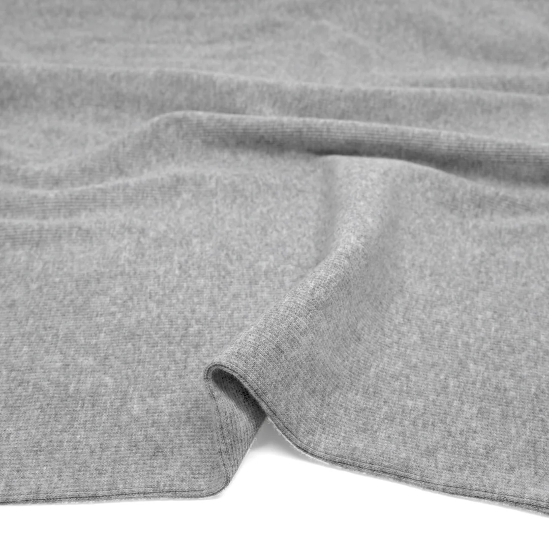 Bamboo & Cotton 2x2 Ribbing - Light Heather Grey