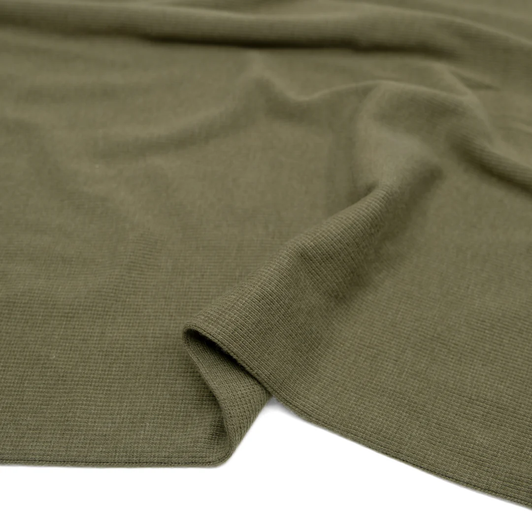 Bamboo & Cotton 2x2 Ribbing - Light Olive