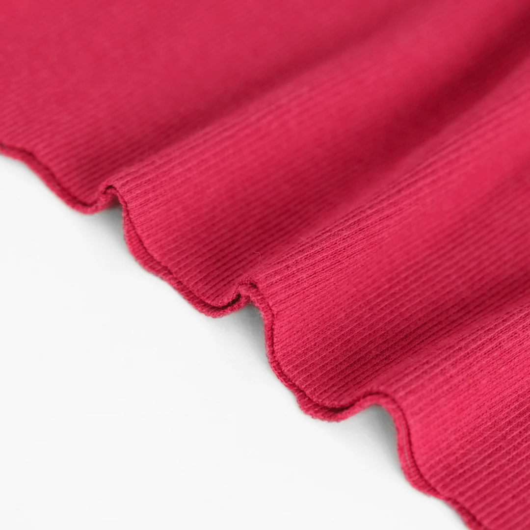 Bamboo & Cotton 2x2 Ribbing - Raspberry - Image 3