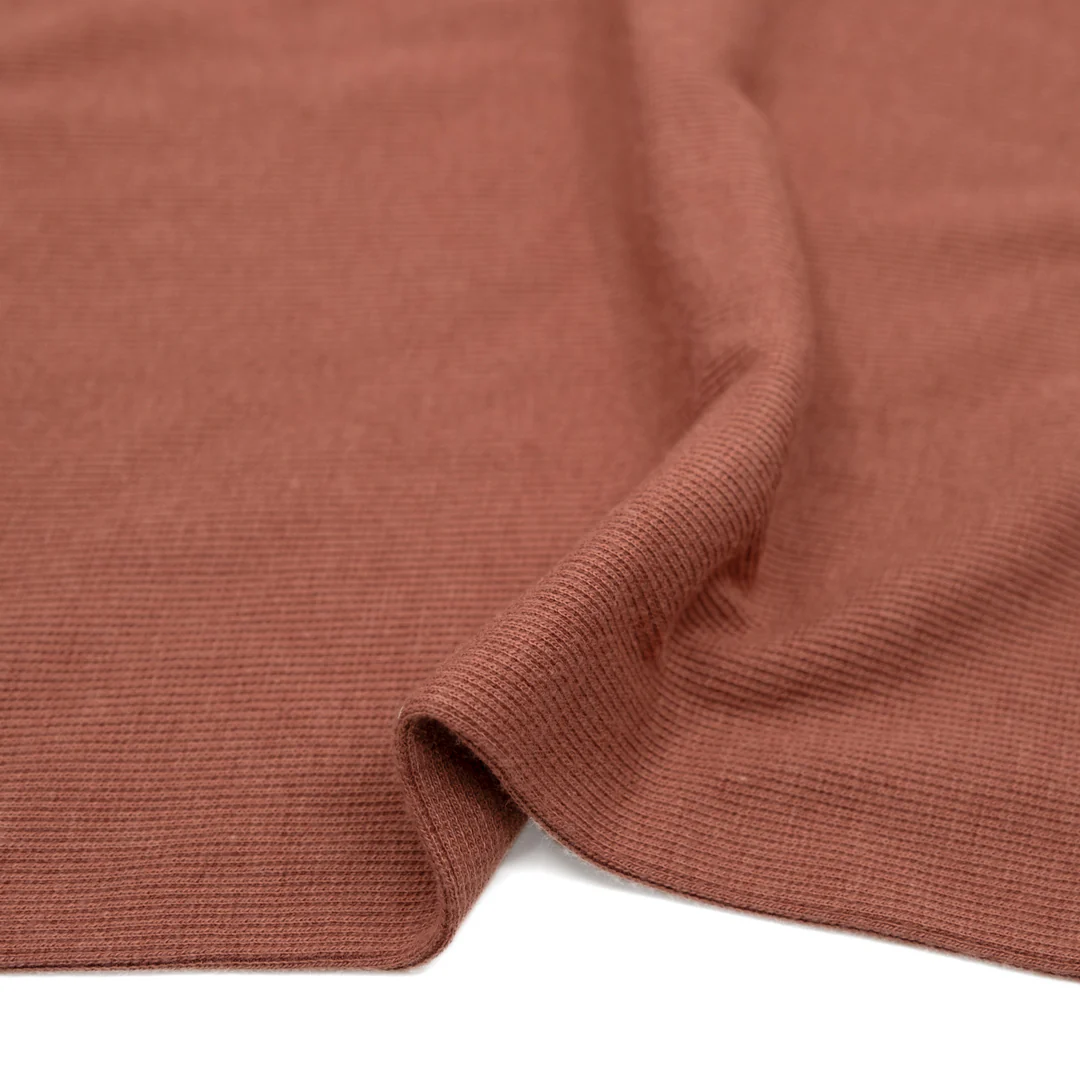 Bamboo & Cotton 2x2 Ribbing - Rosewood